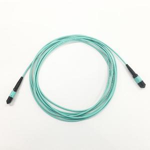 China 8F MPO Patch Cable OM3 50/125μM 3.0mm OFNR Aqua For Data Center Infrastructure factory