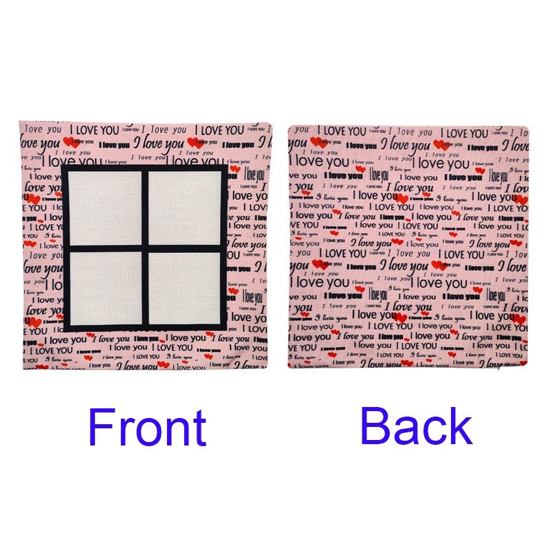 Custom Lovers Linen Sublimation Pillow Cover 4 Panel Sublimation Pillow Case