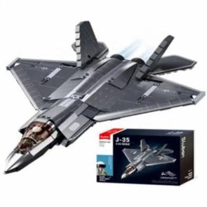 China J35 Fighter Toy Airplane Military Building Blocks for Kids ABS Plastic Remote Control factory