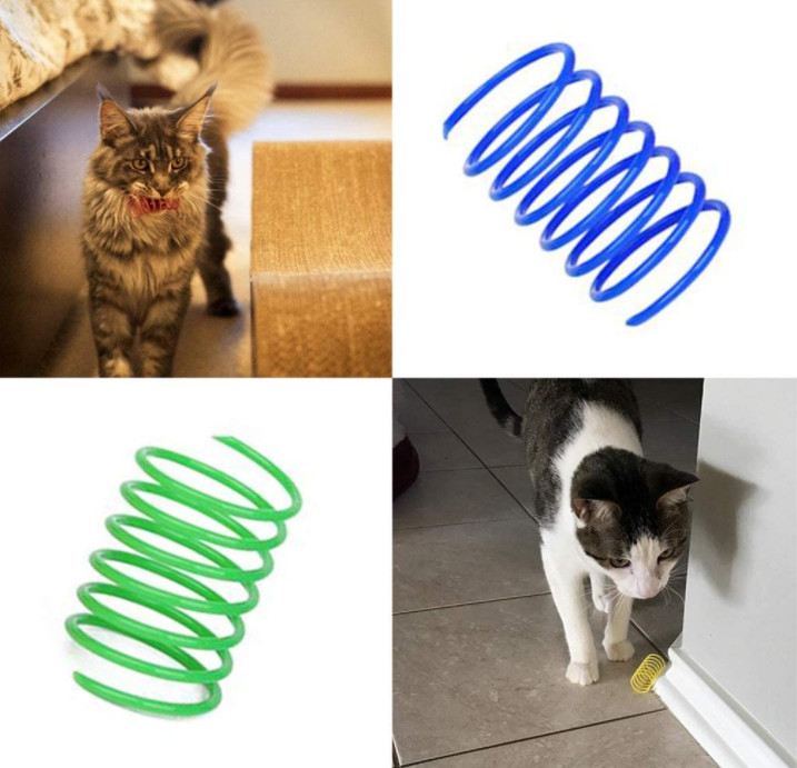 Best Interactive Plastic Cat Spiral Spring For Swatting, Biting, Hunting Kitten Toys