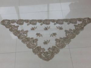 China Khaki Ivory Authentic Spanish Floral Mantillas Mesh Based Embroidery veils factory