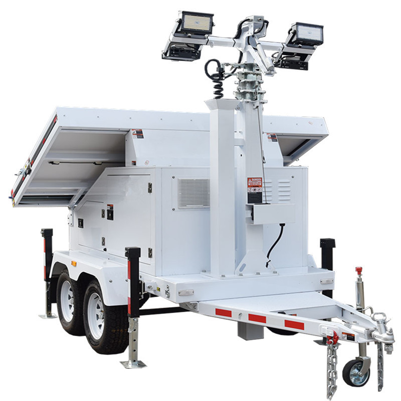 Towable Light Tower Generator Light Tower Height 5 Sections 7M Mobile Solar Light Tower Rental