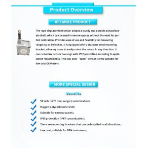 High Accuracy UNIVO UBPR-01Y Pull Rope Displacement Sensor for Customized