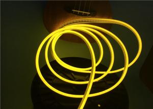 China No Dark Spot 6 x 12mm Flexible LED Strip Light / Silicone Neon Rope Light Lemon Yellow Color factory