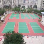 4mm Thickness Silicon PU Sport Flooring Fadeless Synthetic Tennis Court Surfaces