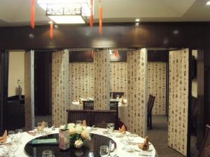 China Melamine Surface Movable Banquet Hall Partition Wall , Sliding Acoustic Room Dividers factory