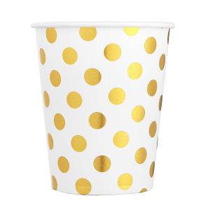 China 236.588ml 8Oz Colored Polka Dot Striped Christmas Themed Disposable Coffee Cups factory