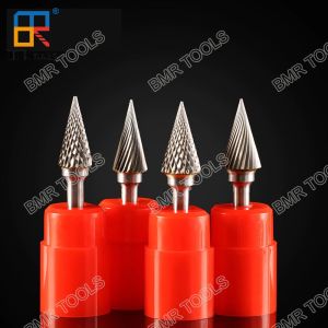 BMR TOOLS Carbide Burrs Type M Cone Bur with 6mm shank working on metal