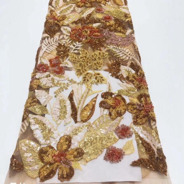 Luxury dress African French Bridal Wedding Dress 2023 Austria tulle gold sequins