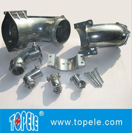 Straight / 90 Degree Flexible Conduit and Fittings Metal Zinc Squeeze Angle