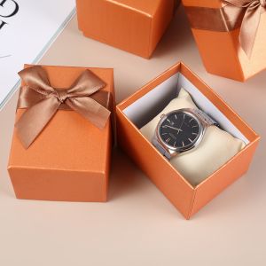 Custom Rigid Paper Watch Box Premium Jewelry Gift Box With Structure & Gold Foil