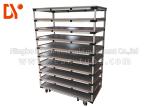 Lean Pipe Tote Cart Turnover Trolley Glossy Surface Corrosion Resistance