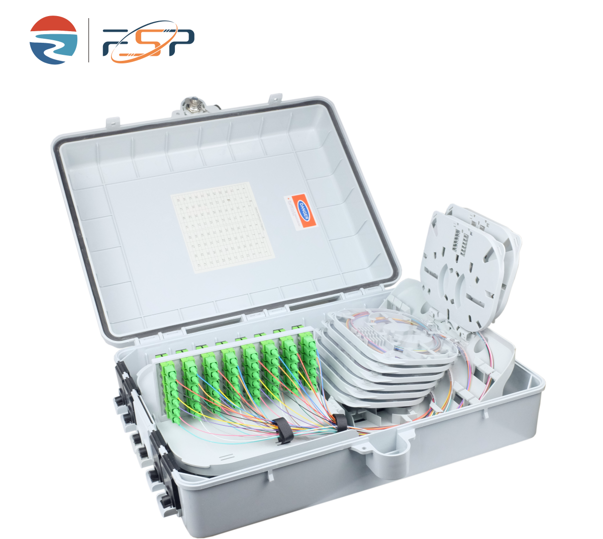 16 Core Splitter Fiber Optic Cajas Termination Box for 420x320x130 mm Size Network