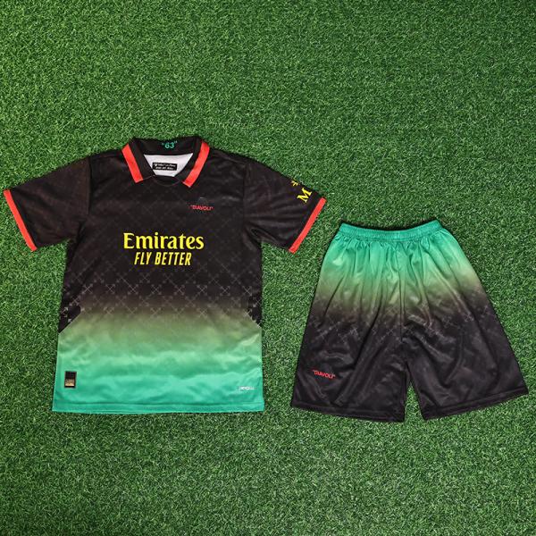 AC Milan Childrens Fourth Away Football Jersey 2025-2026 Season Gradient Black