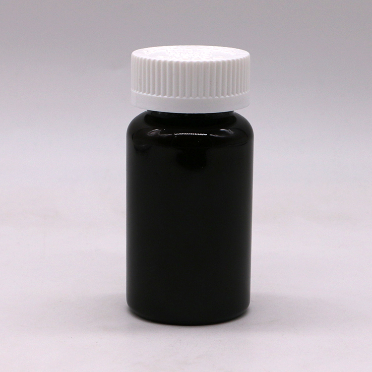 2OZ/60ml/CC Blue Plastic Capsule Bottle with Screw Cap PET Material 32mm Neck Size