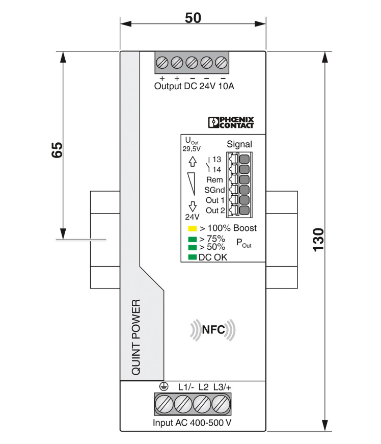 Phoenix QUINT4-PS/3AC/24DC/10 2904621 power module, three-phase input, suitable for industrial control systems