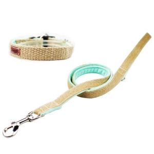 China Nature Hemp Collar And Leash Set , Dog Collar Leash Combo 100% Cotton Material factory