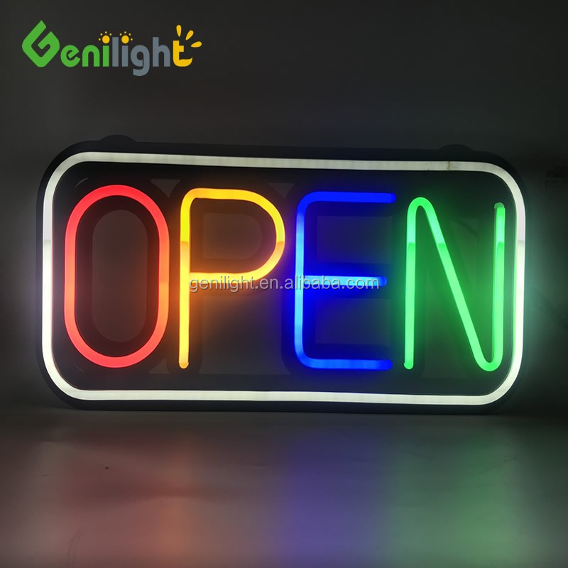 Rectangle LED Neon Silicone Open LED Sign CE Power Supply 48*25cm Easy Fashional