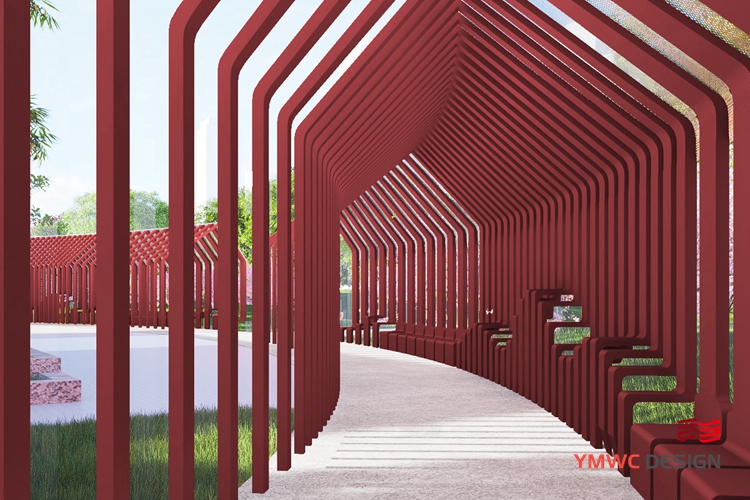 Die Casting Technique Stainless Steel Outdoor Sculpture Pavilion for Chinese Style Art