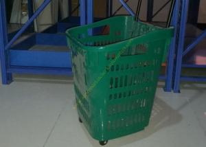 China PP Rolling Supermarket Shopping Basket / Cart With Four Wheels 435 * 420 * 550mm factory