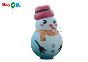 China White Indoor Ornaments Inflatable Snowman Model Balloon With Pink Hat factory