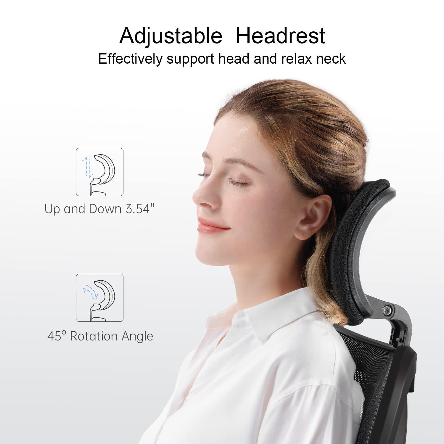 2D Armrest Lumbar Support Adjustable Headrest Swivel Tilt Office Chair for Big and Tall People