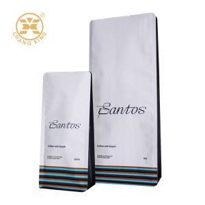 China 200g 250g 500g 1000g 1kg Flat Bottom Coffee Pouch Stand Up Coffee Bags Custom Moisture Proof Zipper Bags on sale