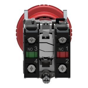 China Schneider Electric Mushroom Head Emergency Stop Button Switch XB4BS8445 3A Current 600 VAC Voltage Rating factory