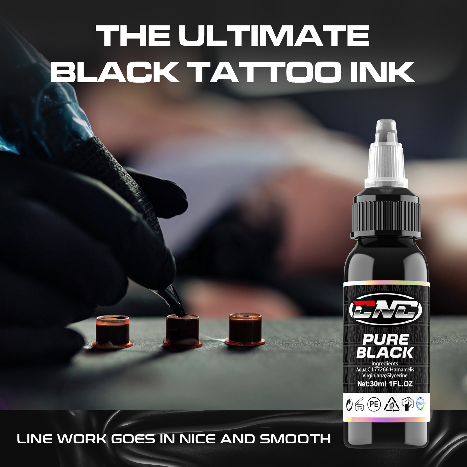 Pure Plant True Black Tattoo Ink 30ML High Quality Black Tattoo Ink