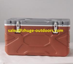 China Hot Sale 55 Liter PU Insulation Blue Plastic Ice Cooler Box factory