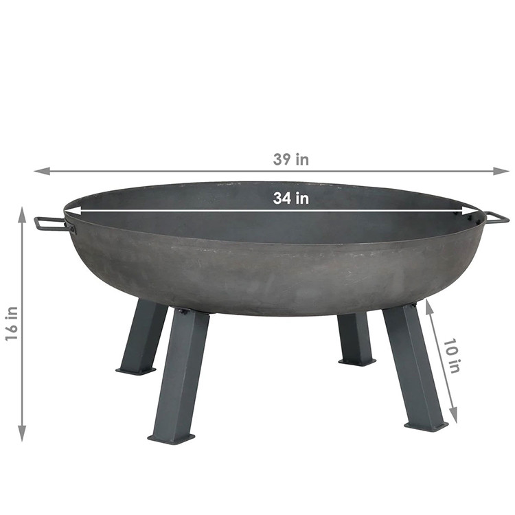 Steel Fire Pit Morden Black Garden Corten Steel Round Outdoor Fire Bowl 