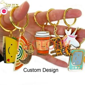 China Enamel Personalized Metal Keychain Round Double Sided Chrome Plated Circle factory