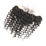 Transparent Human Hair Lace Closure Deep Wave , Full Weave With Lace Closure