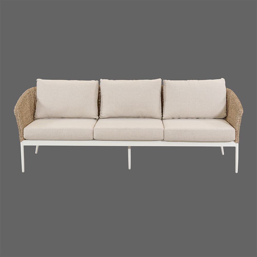Aluminum Frame All Weather Patio Furniture Set with Rattan Weave Sofa and Coffee Table