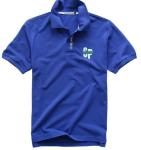 Navy / White Stretch Solid POLO T Shirts For Men Polyester Cotton Fabric