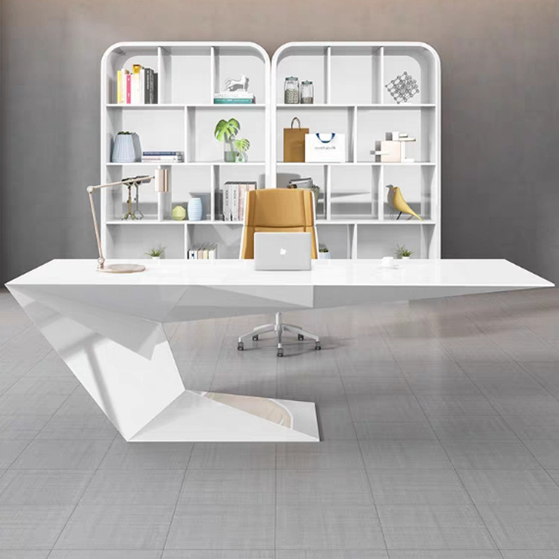 Home Office Funiture Morden Work Office Desk with Custom White Paint Consulting Table