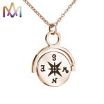 Hypoallergenic SS304 Vintage Compass Pendant Necklace