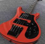 Red 4 strings Ricken 4003 Bass guitar,Rosewood fingerboard Black pick guard and