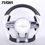 White Leather Carbon Fiber Steering Wheel For Mercedes Benz A45 W204 W205 CLE