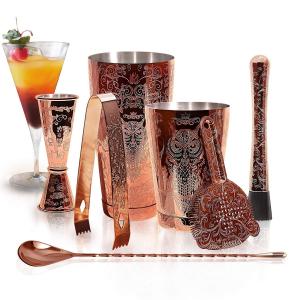China 18/8 Stainless Steel Homeware Bar Set Etching 7 Pieces Baroque Style factory