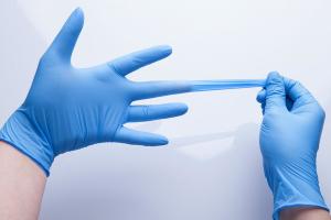 China Hypoallergenic Powder Free Blue Nitrile Disposable Gloves Non - Sterile factory