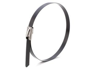 China Large Pvc Coated Ss Cable Ties , Stainless Steel Ty Wraps With Round Safe Edge factory