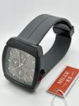 Waterproof Silicone Strap Watch with Leather Band 3ATM Quartz Wrist Watch