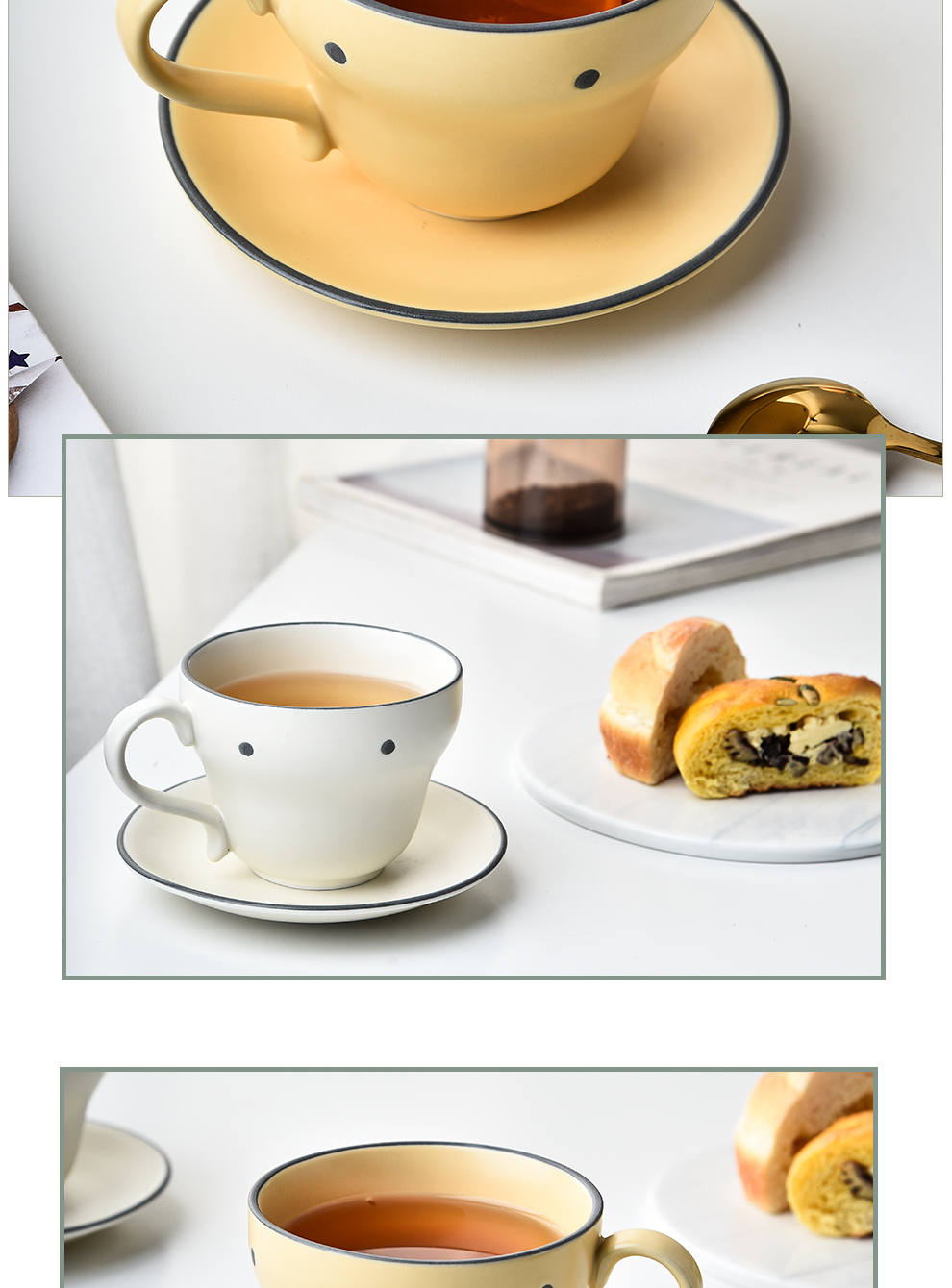 Stocked Ceramic Cups Saucers Ceramic Stoneware Coffee Mug And Saucer Set For Tea