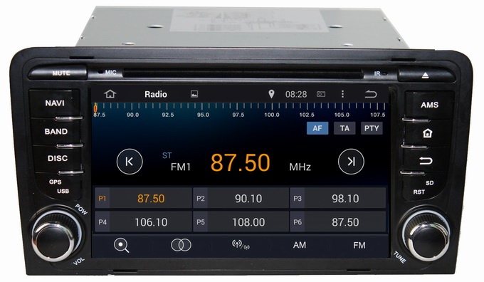 Ouchuangbo Auto DVD Multimedia Stereo Audi A3 2003-2011 2003-2011 Android 4.4 3G Wifi Blue