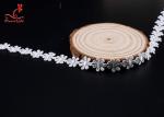 Polyester Flower Surround Water Soluble Embroidery Lace Trim For Dress