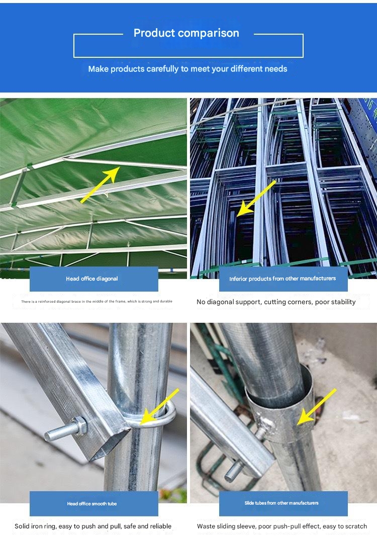 Galvanized Steel Electric Push-Pull Shed for Easy Assembly and Disassembly in Open Field Storage Requirements