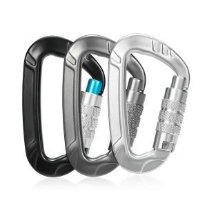 China Heavy Industry 12kN Aluminum Snap Hook for Hammock Locking Carabiner Climbing Clips factory