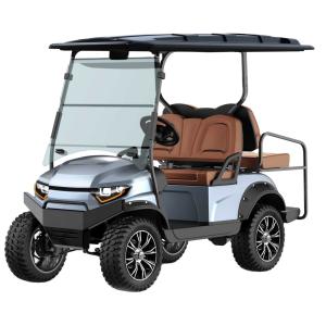 China 72V 5KW AC Motor Lifted 4 Passenger Hunter Cart Basic Edition Electric Community Golf Carts for Community Transportation factory