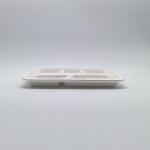 5 Compartment Biodegradable Bagasse Tableware Plates White Color Waterproof